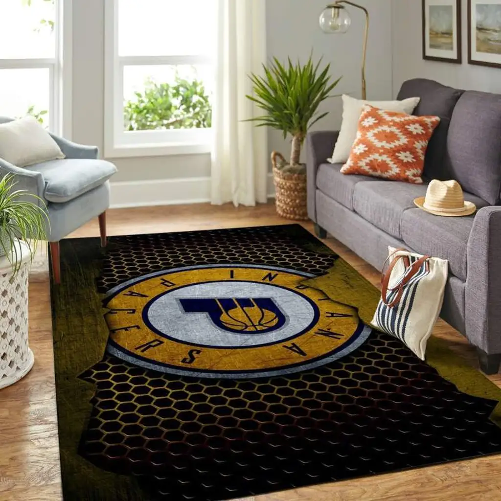 Stylish Geometric Area Rug for Modern Home Decor Black and Red