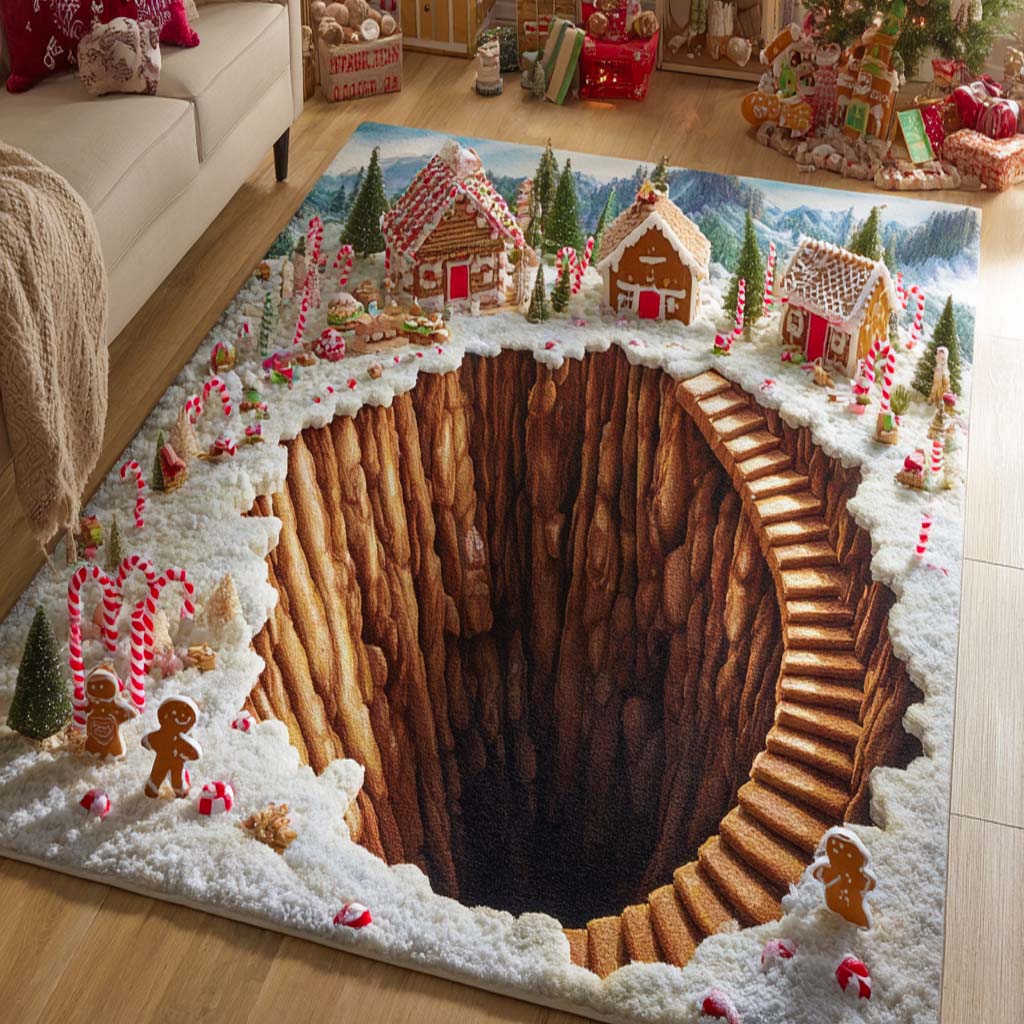 Sugar Hill Chalet Area Rug - Non-Slip Washable 3D Print Rug for Living Room & BedroomTVC2108266