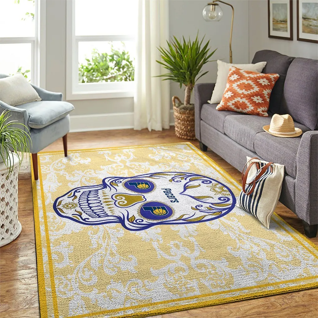 Sugar Skull Rug for Trendy Modern Home Decor Black and Red
