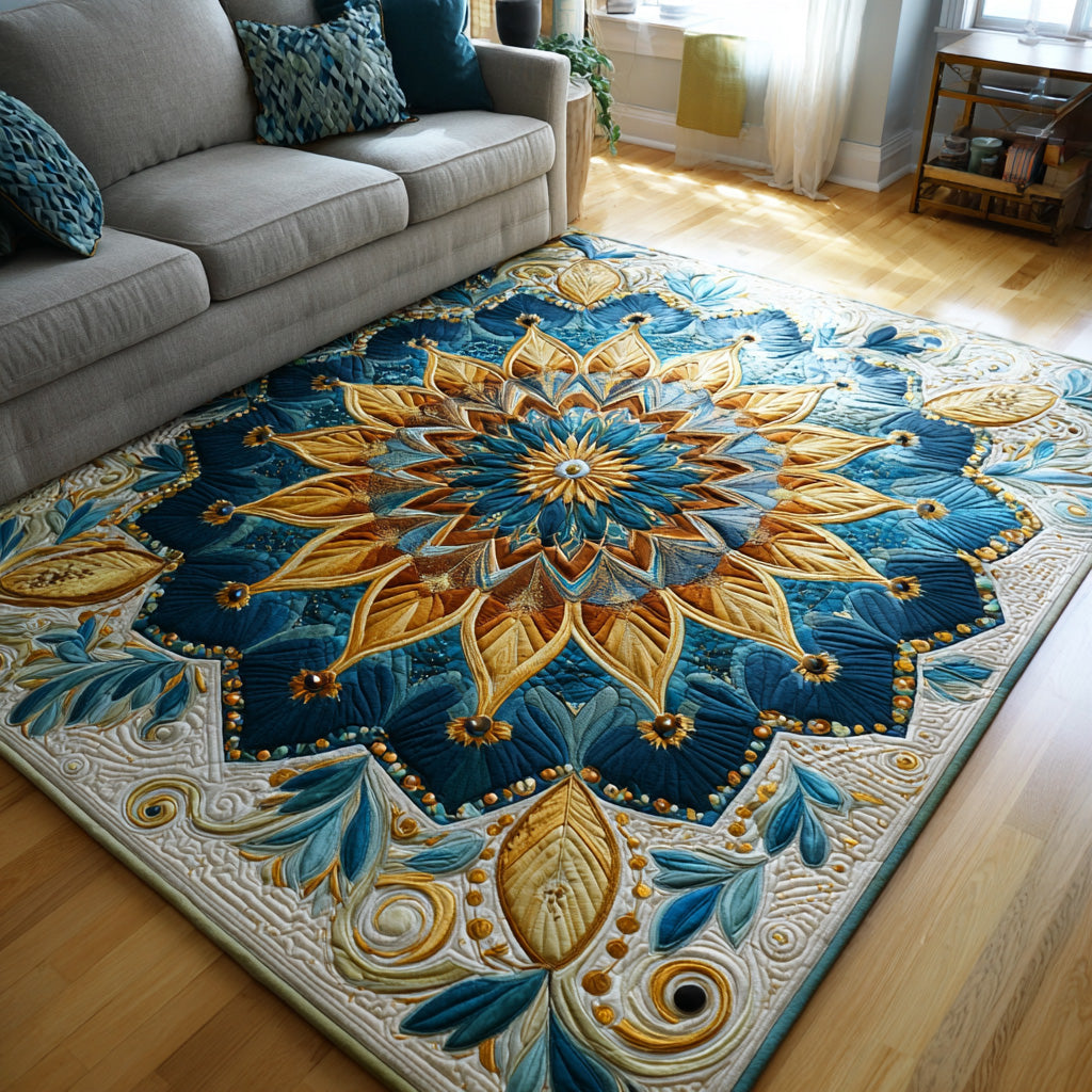 Sunburst Aura Area Rug - Non-Slip Washable 3D Print Rug for Living Room & BedroomTVC2108265