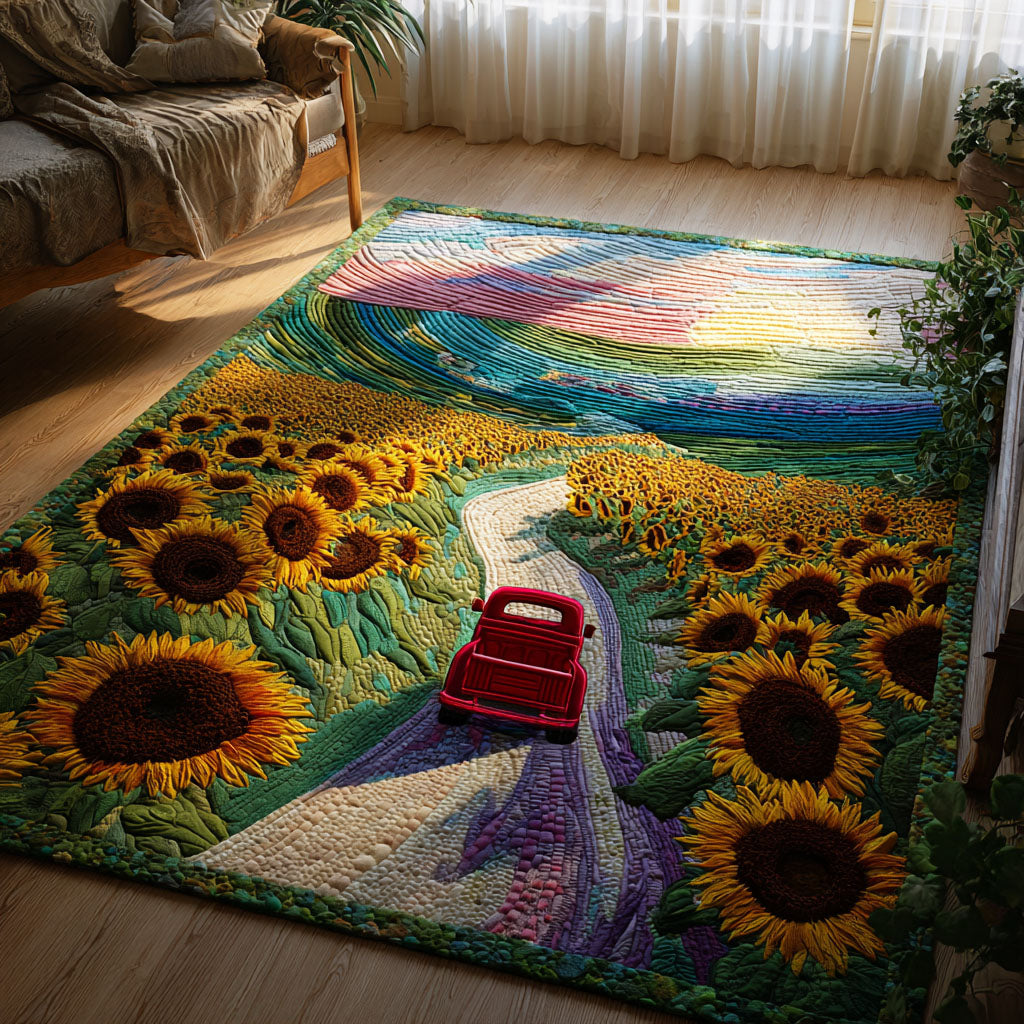 Sunflower Dream Horizon Area Rug - Non-Slip Washable 3D Print Rug for Living Room & BedroomTVC2108265