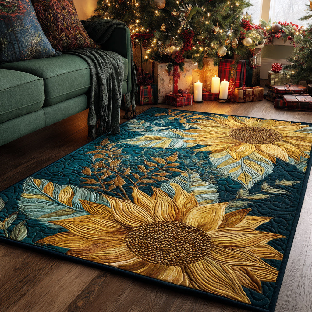 Sunflower Garden Area Rug - Non-Slip Washable 3D Print Rug for Living Room & BedroomTVC2108248