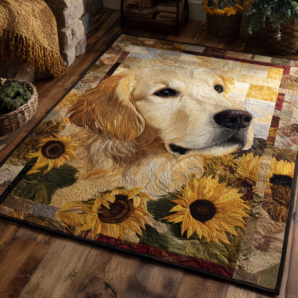 Sunny Golden Retriever Area Rug - Non-Slip Washable 3D Print Rug for Living Room & BedroomTVC2108264