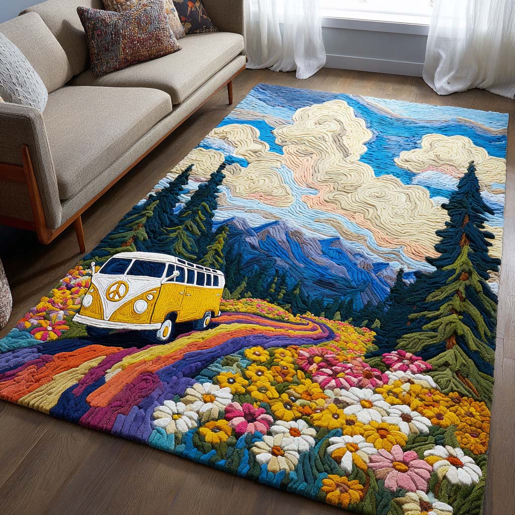 Sunny Journey Area Rug - Non-Slip Washable 3D Print Rug for Living Room & BedroomTVC2108247