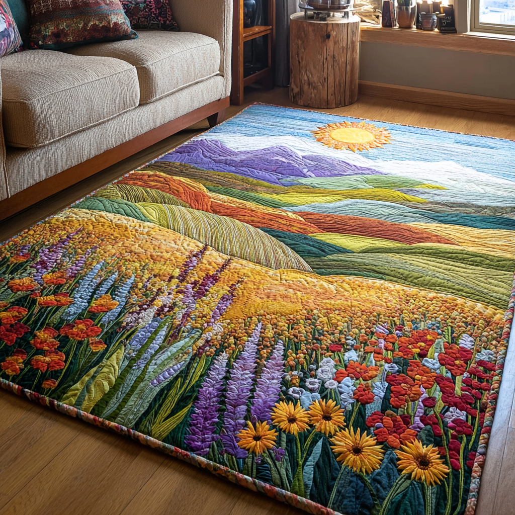 Sunrise Field Area Rug - Non-Slip Washable 3D Print Rug for Living Room & BedroomTVC2108264