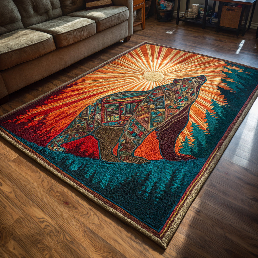 Sunrise Wander Area Rug - Non-Slip Washable 3D Print Rug for Living Room & BedroomTVC2108264