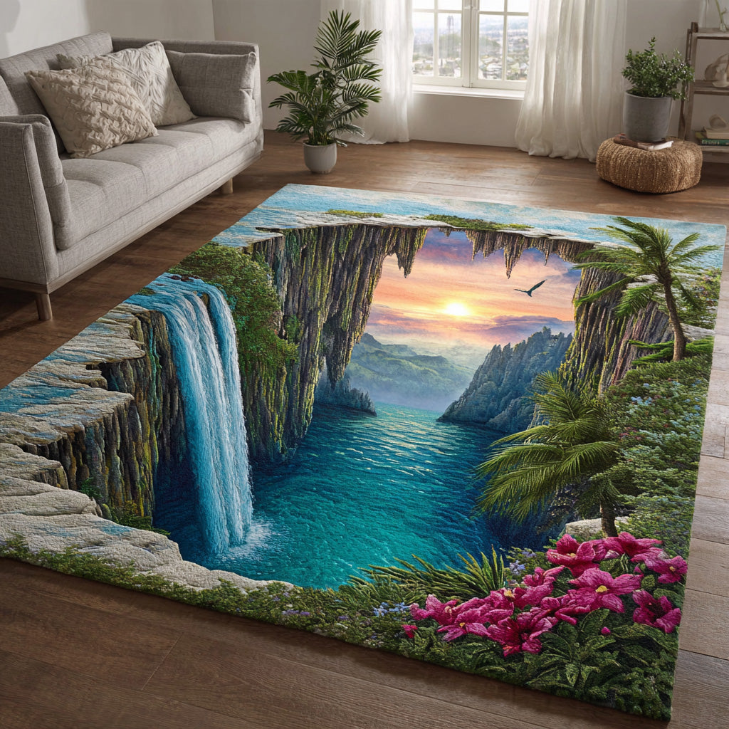 Sunset Arch Area Rug - Non-Slip Washable 3D Print Rug for Living Room & BedroomTVC2108264