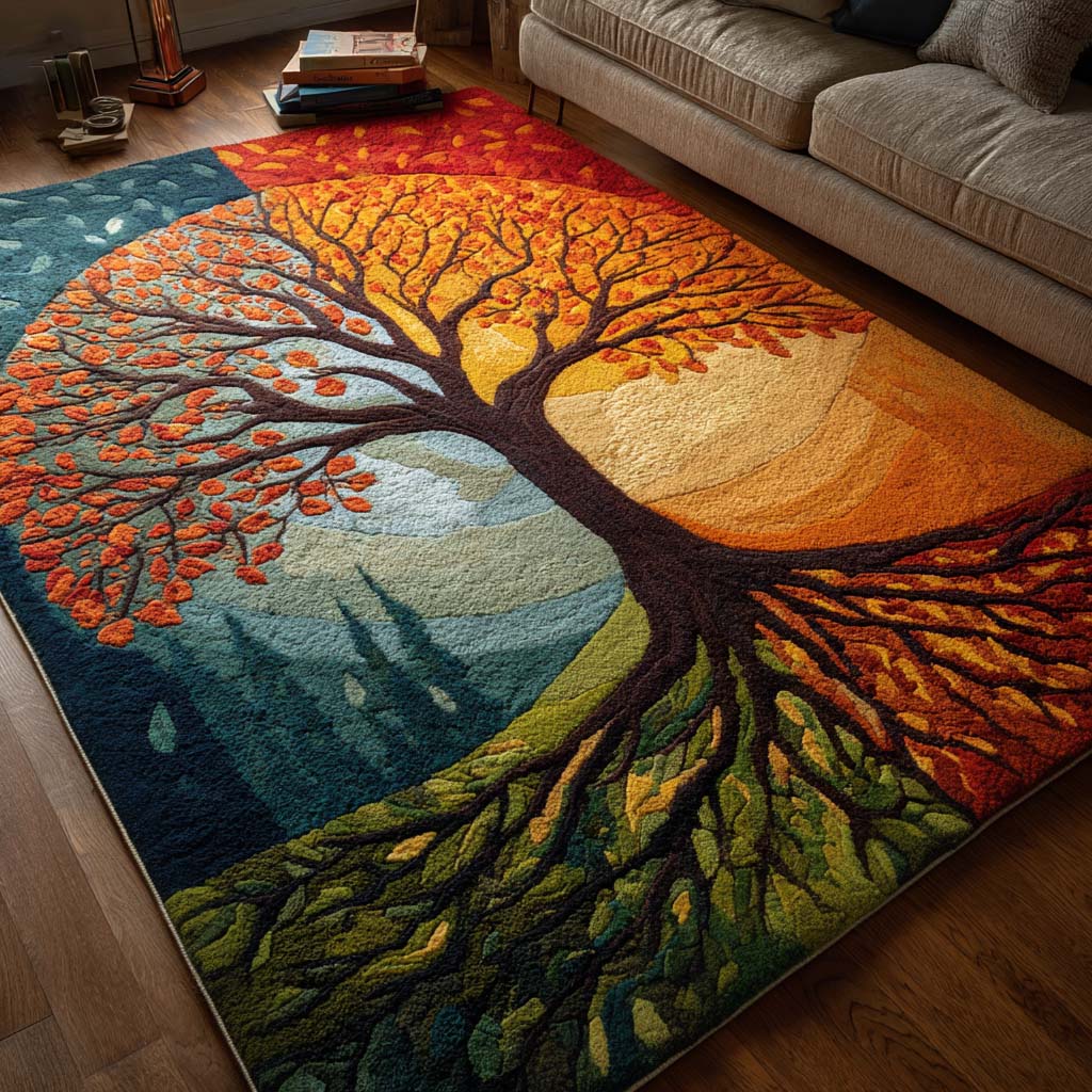 Sunset Balance Area Rug - Non-Slip Washable 3D Print Rug for Living Room & BedroomTVC2108247