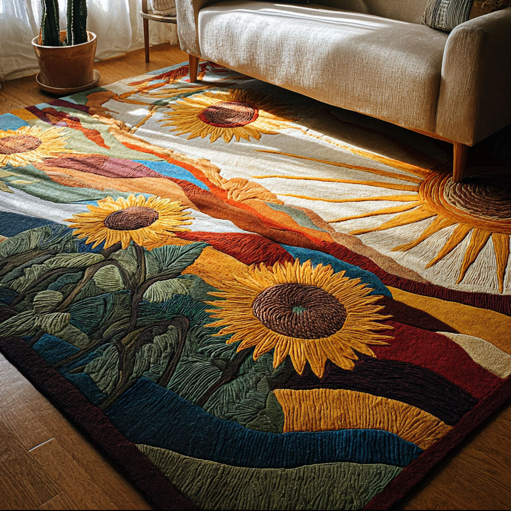 Sunset Bliss Area Rug - Non-Slip Washable 3D Print Rug for Living Room & BedroomTVC2108264