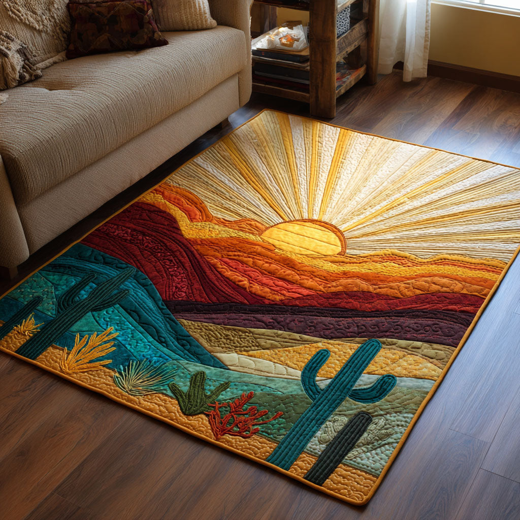 Sunset Cactus Area Rug - Non-Slip Washable 3D Print Rug for Living Room & BedroomTVC2108246