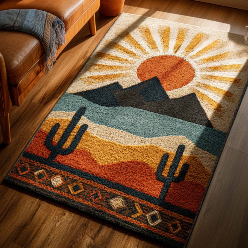 Sunset Horizon Area Rug - Non-Slip Washable 3D Print Rug for Living Room & BedroomTVC2108246