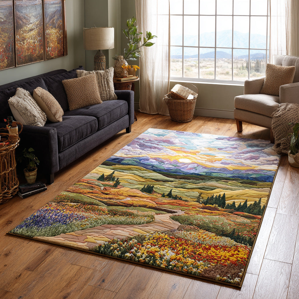 Sunset Valley Area Rug - Non-Slip Washable 3D Print Rug for Living Room & BedroomTVC2108246