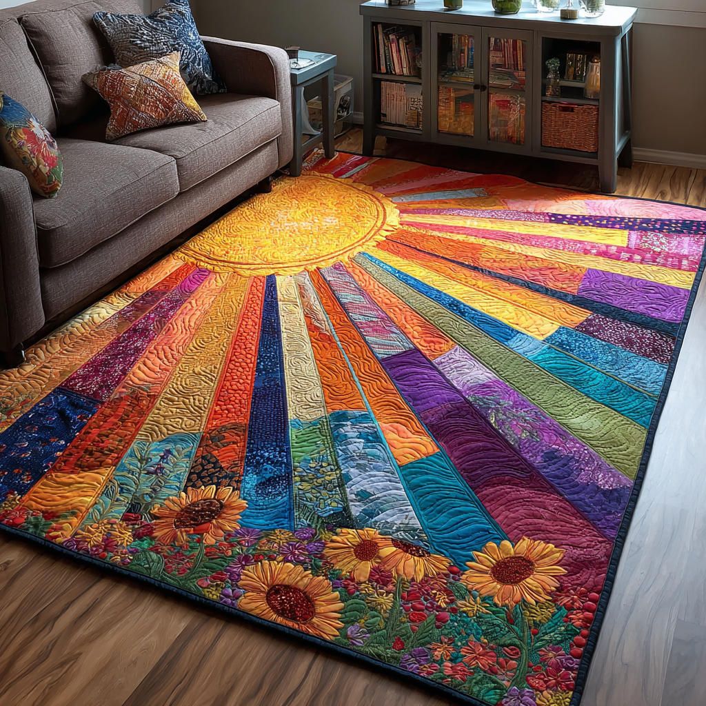 Sunshine Area Rug - Non-Slip Washable 3D Print Rug for Living Room & BedroomTVC2108264