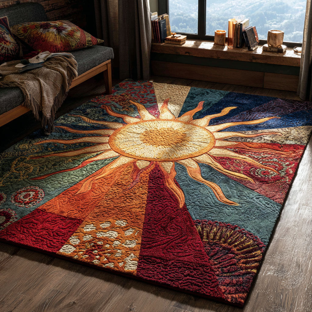 Sunshine Harmony Area Rug - Non-Slip Washable 3D Print Rug for Living Room & BedroomTVC2108246