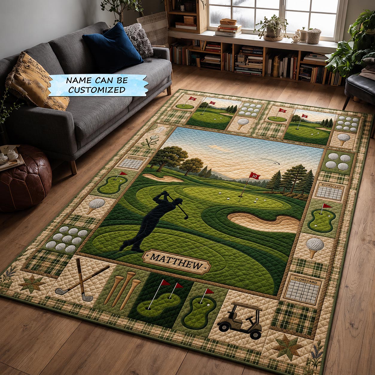 Swing Life Area Rug - Non-Slip Washable 3D Print Rug for Living Room & Bedroom (DesignTVC2108391