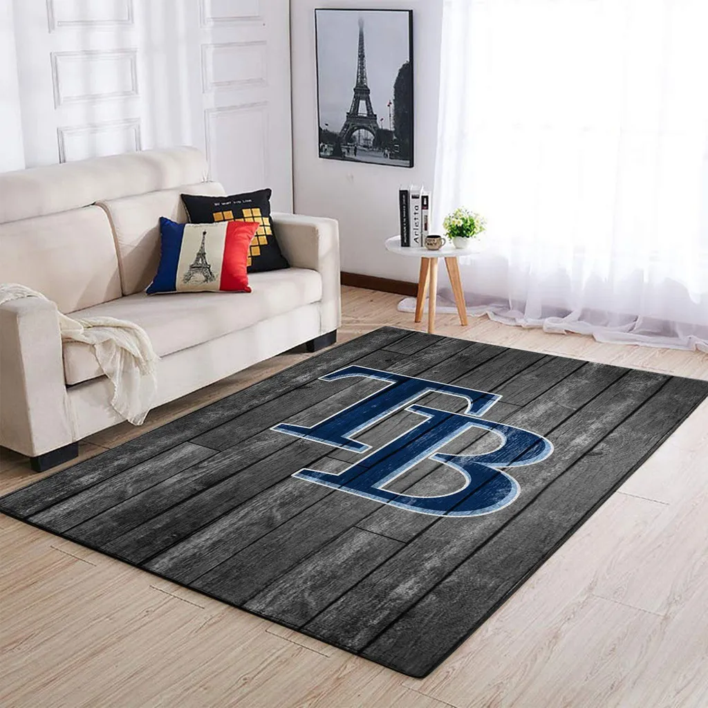 Tampa Bay Logo Rug Modern Living Room Decor Carpet Blue and Yellow