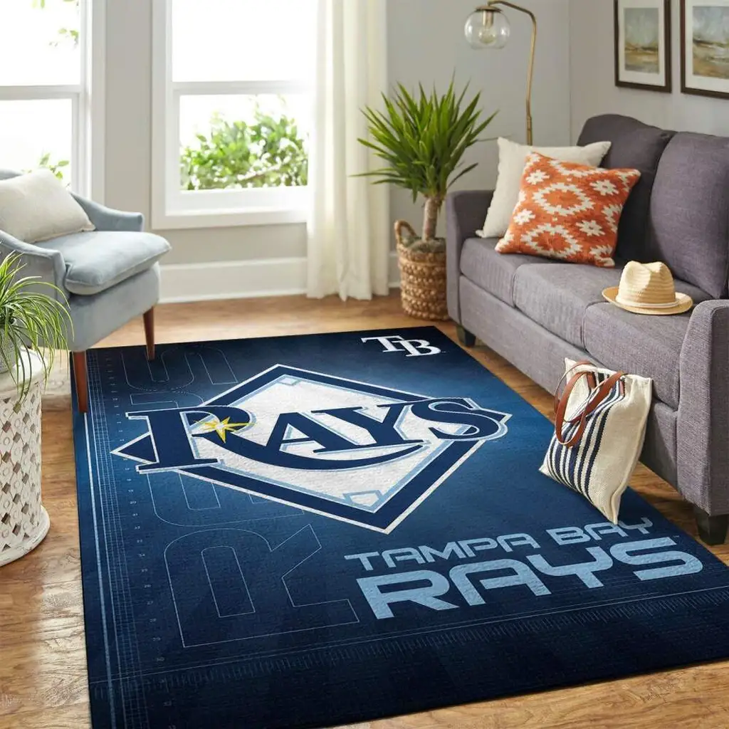 Tampa Bay Rays Rug - Area for Living Room Decor Red and White