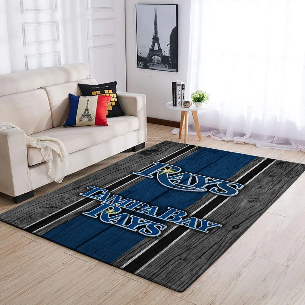 Tampa Bay Rays Rug - Area Perfect for Living Room Decor Black and Red
