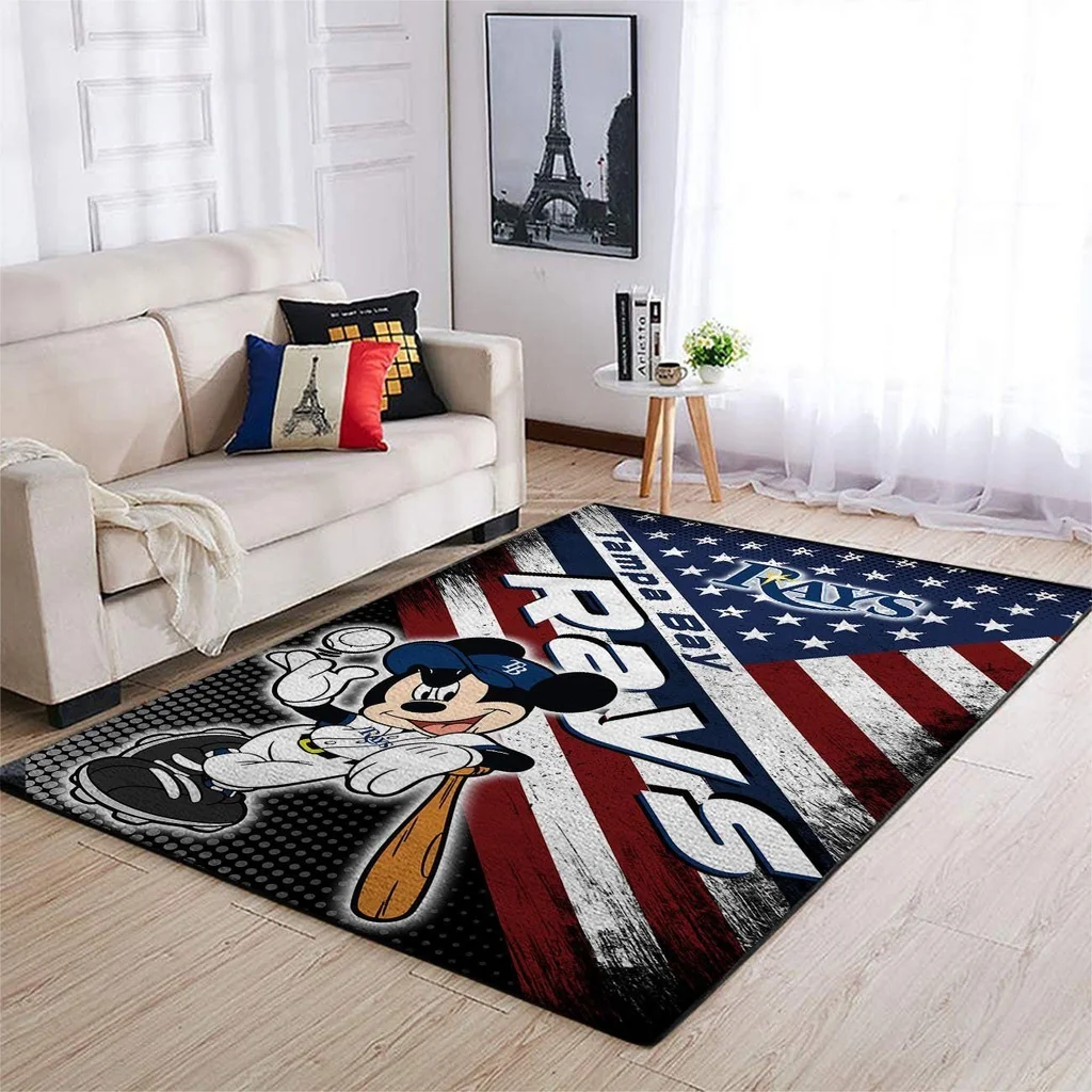 Tampa Bay Rays Rug - Baseball Area for Living Room Black and Brown