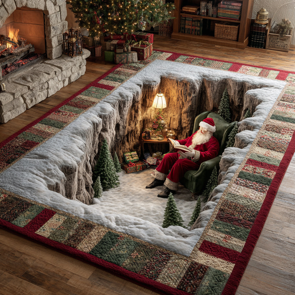 Tavern Santa Claus Christmas Area Rug - Non-Slip Washable 3D Print Rug for Living Room & BedroomTVC2108245