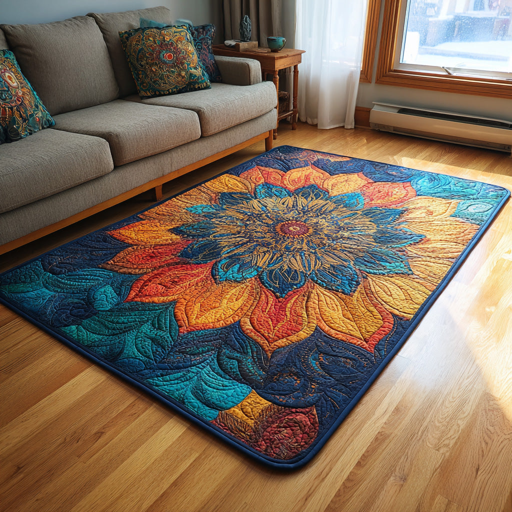 Teal Mosaic Area Rug - Non-Slip Washable 3D Print Rug for Living Room & BedroomTVC2108245