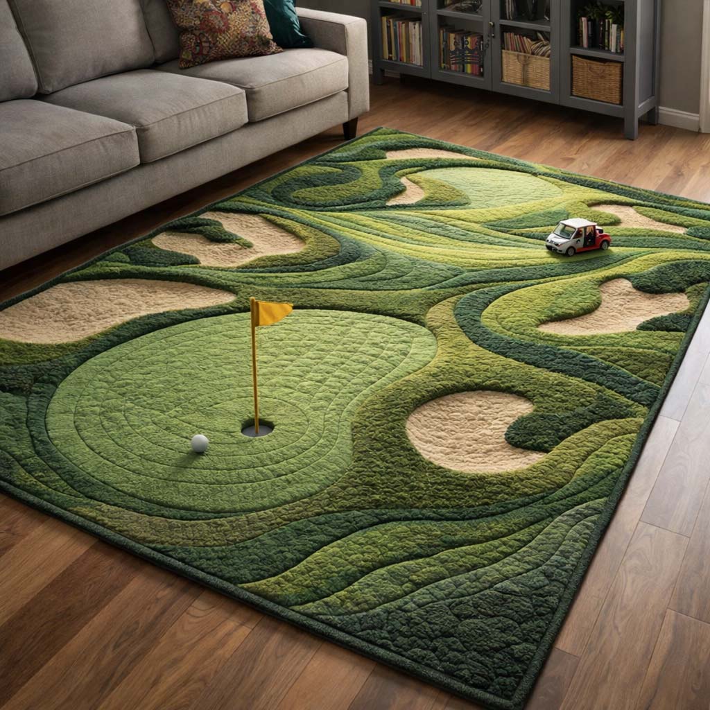 Tee Time Area Rug - Non-Slip Washable 3D Print Rug for Living Room & BedroomTVC2108391