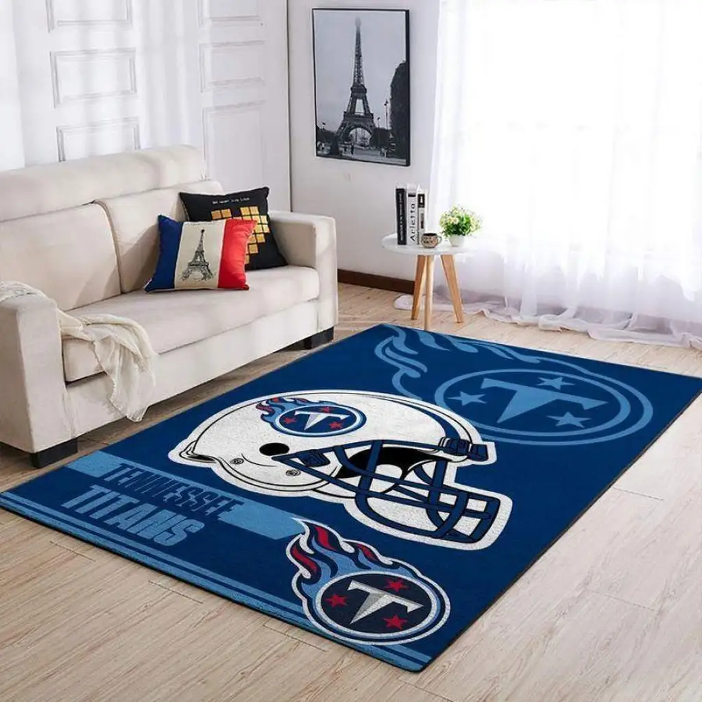 Tennessee Titans Rug - Football for Living Room Decor Blue and White