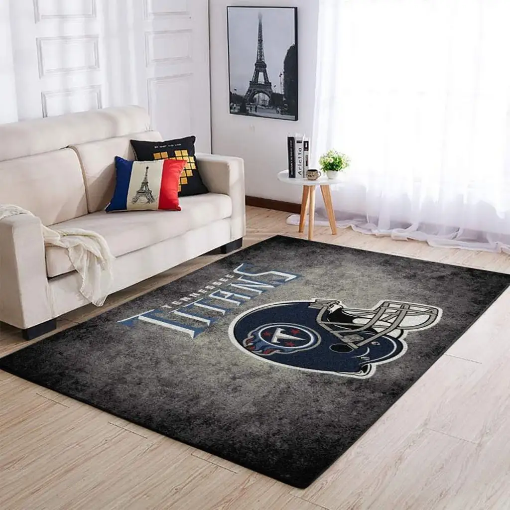 Tennessee Titans Rug - NFL Football Team Logo for Home Black and Blue