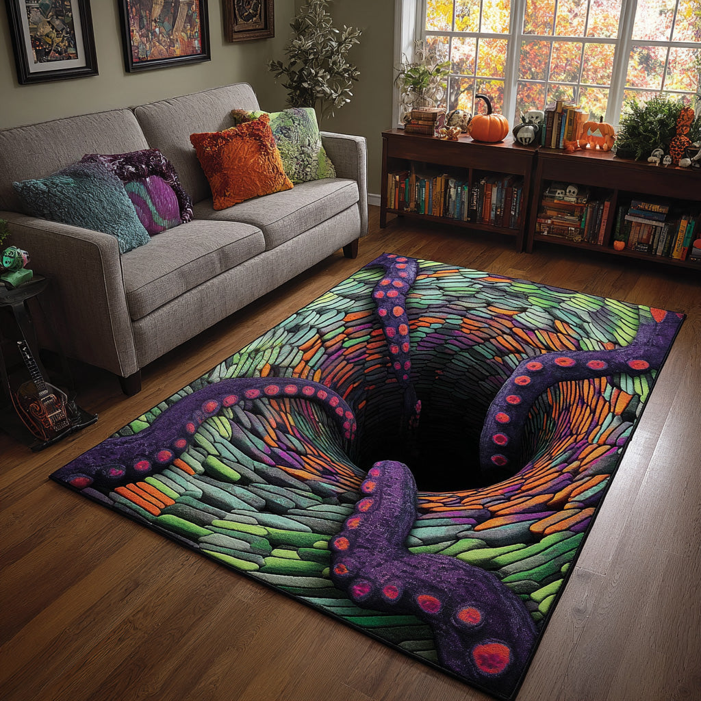 Tentacle Abyss Area Rug - Non-Slip Washable 3D Print Rug for Living Room & BedroomTVC2108263