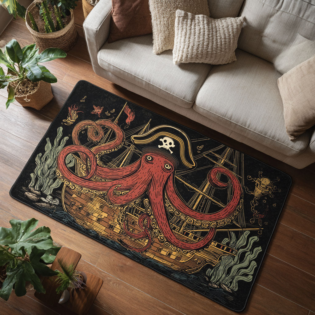 Tentacle Treasure Area Rug - Non-Slip Washable 3D Print Rug for Living Room & BedroomTVC2108263
