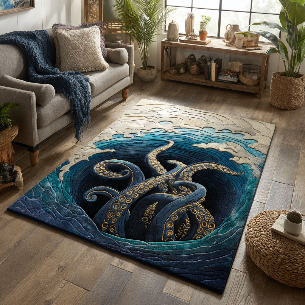Tentacles Of Mystery Area Rug - Non-Slip Washable 3D Print Rug for Living Room & BedroomTVC2108244