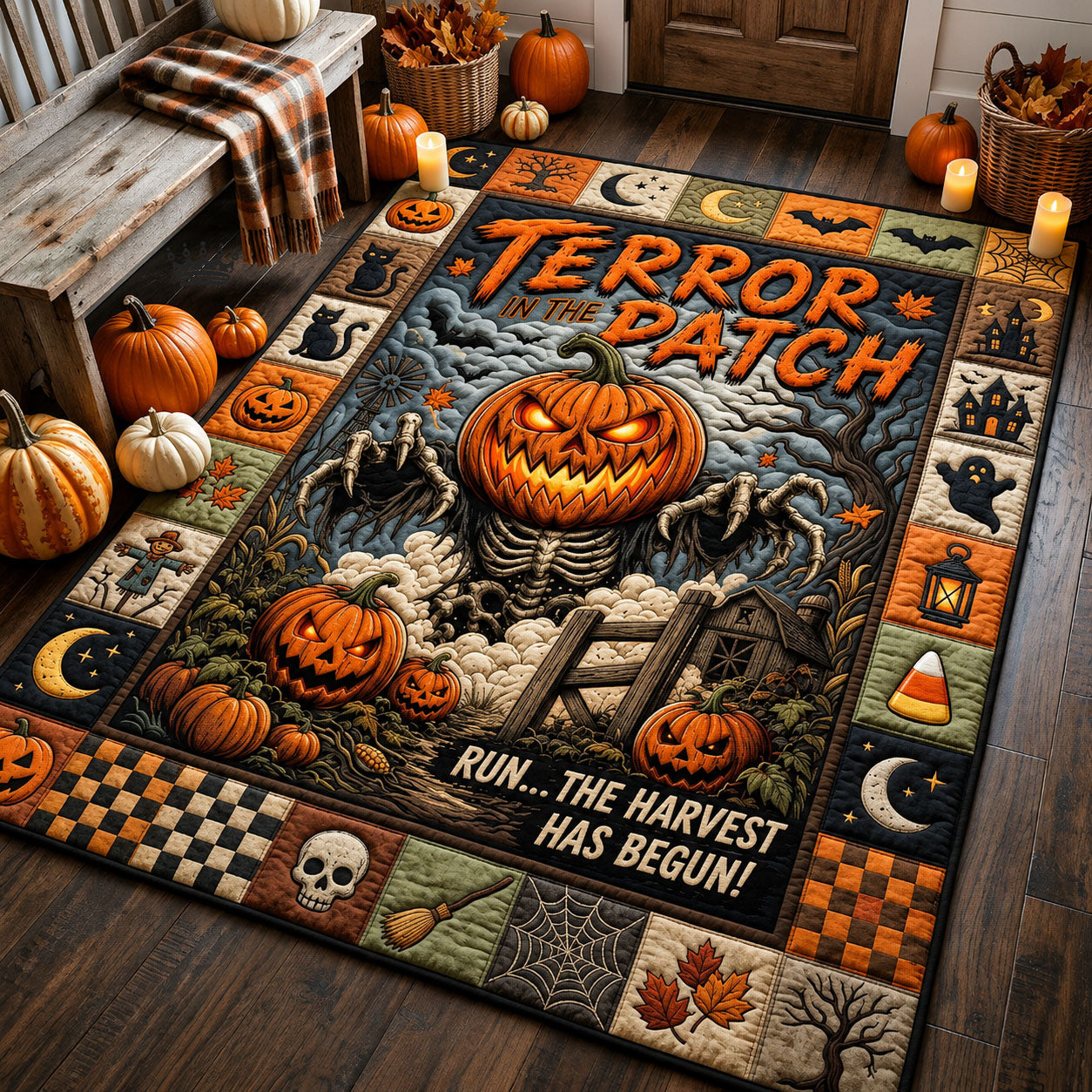Terror In The Patch Area Rug - Non-Slip Washable 3D Print Rug for Living Room & BedroomTVC2108363