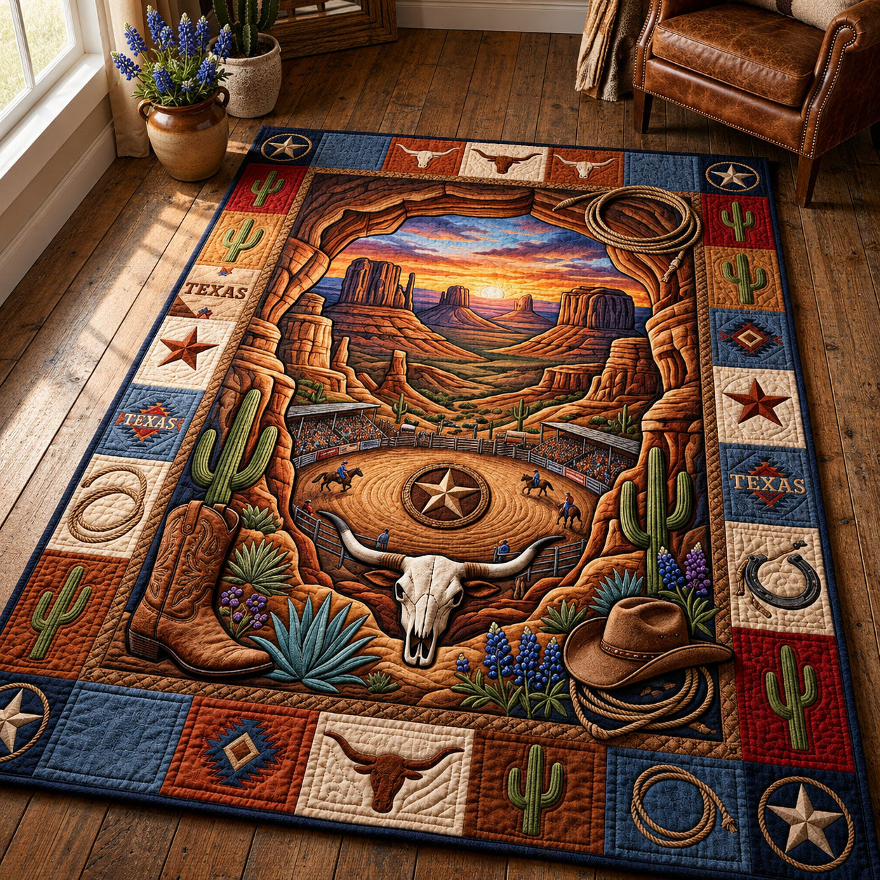 Texas Pride Area Rug - Non-Slip Washable 3D Print Rug for Living Room & BedroomTVC2108228