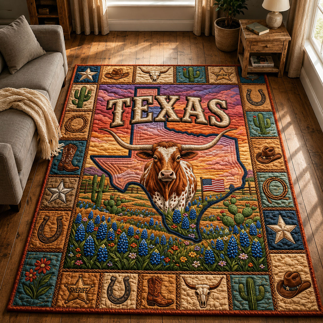 Texas Pride Area Rug - Non-Slip Washable 3D Print Rug for Living Room & BedroomTVC2108391