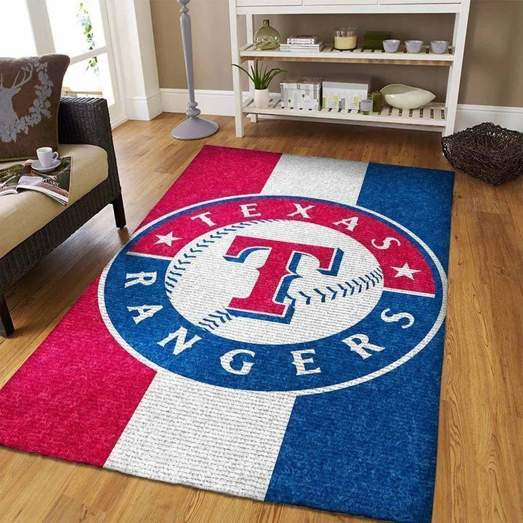 Texas Rangers Rug - Area Perfect for Living Room Decor Black and Gray