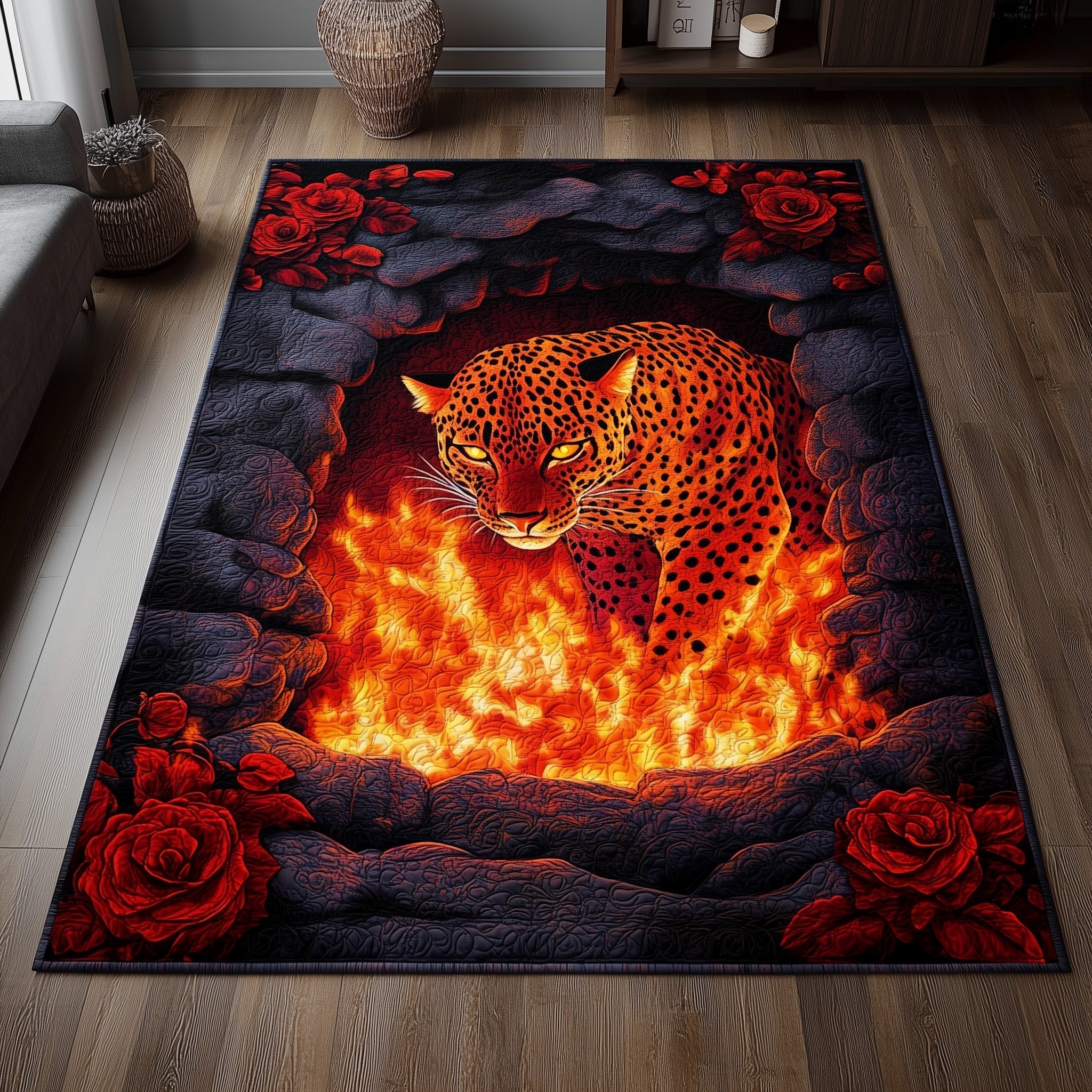 The Fiery Hunter Area Rug - Non-Slip Washable 3D Print Rug for Living Room & BedroomTVC2108362