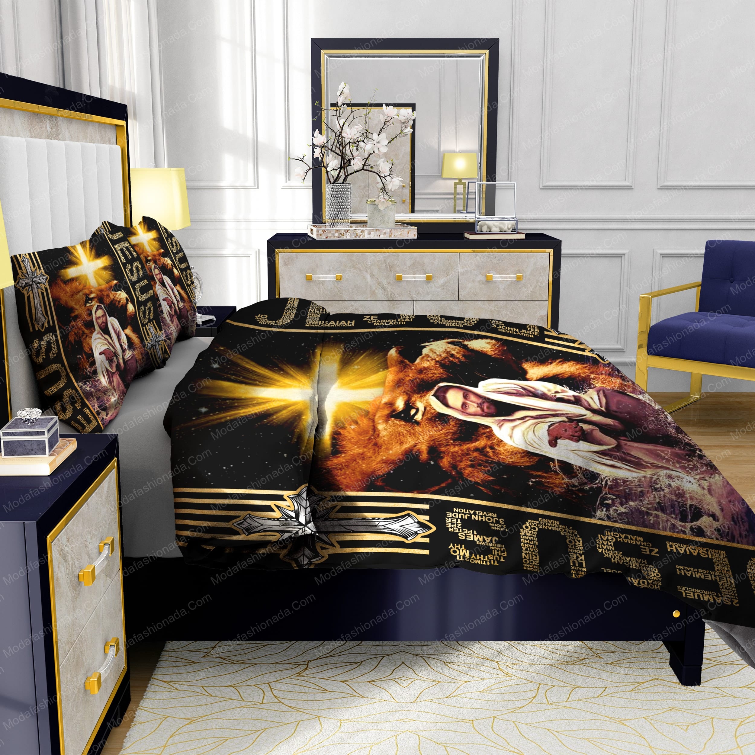 The Lion Of Judah, Jesus Reaching Out His Hand Bedding Sets