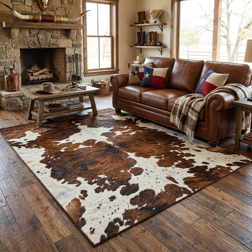 The Rustic Rodeo Area Rug - Non-Slip Washable 3D Print Rug for Living Room & BedroomTVC2108263