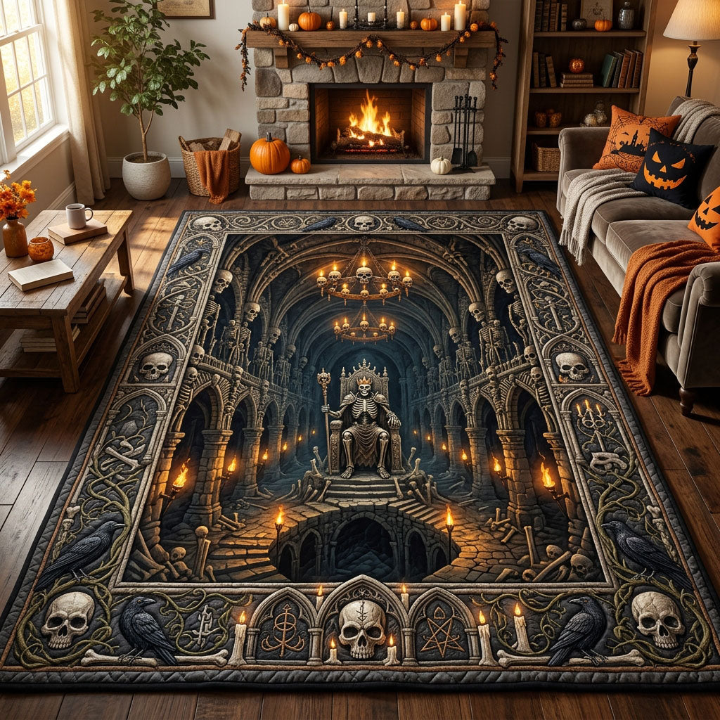 The Skeleton Cathedral Halloween Area Rug - Non-Slip Washable 3D Print Rug for Living Room & BedroomTVC2108362