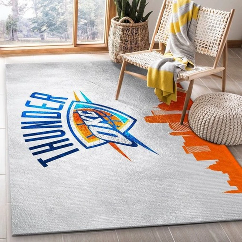 Thunder Rug for Living Room Modern Decor Floor Mat Blue and Green