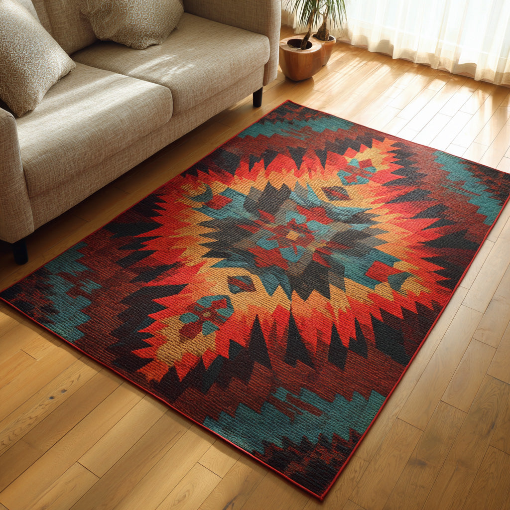 Thunderbird Blue Cardinal Area Rug - Non-Slip Washable 3D Print Rug for Living Room & BedroomTVC2108263