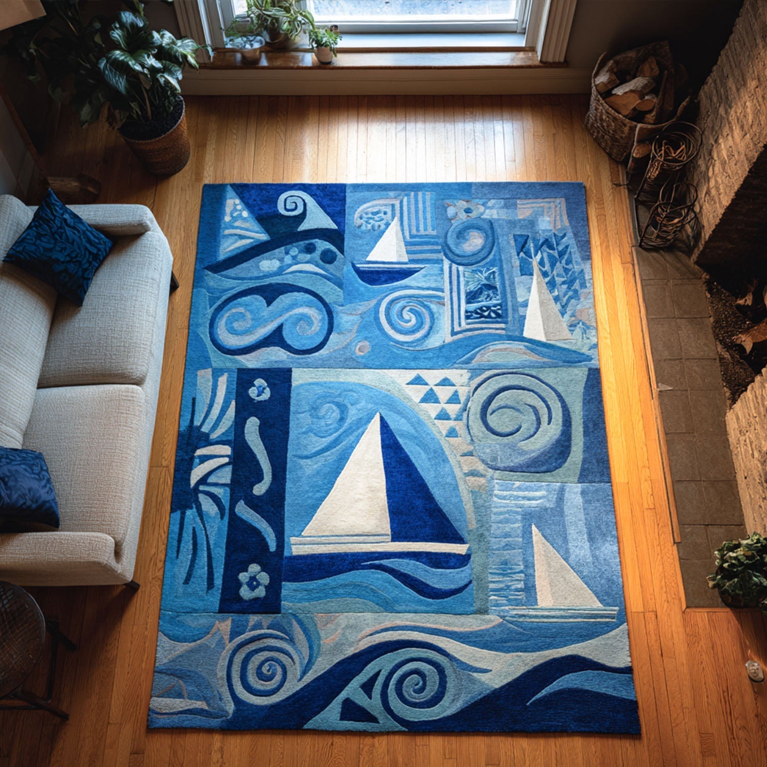 Tide Horizon Area Rug - Non-Slip Washable 3D Print Rug for Living Room & BedroomTVC2108263