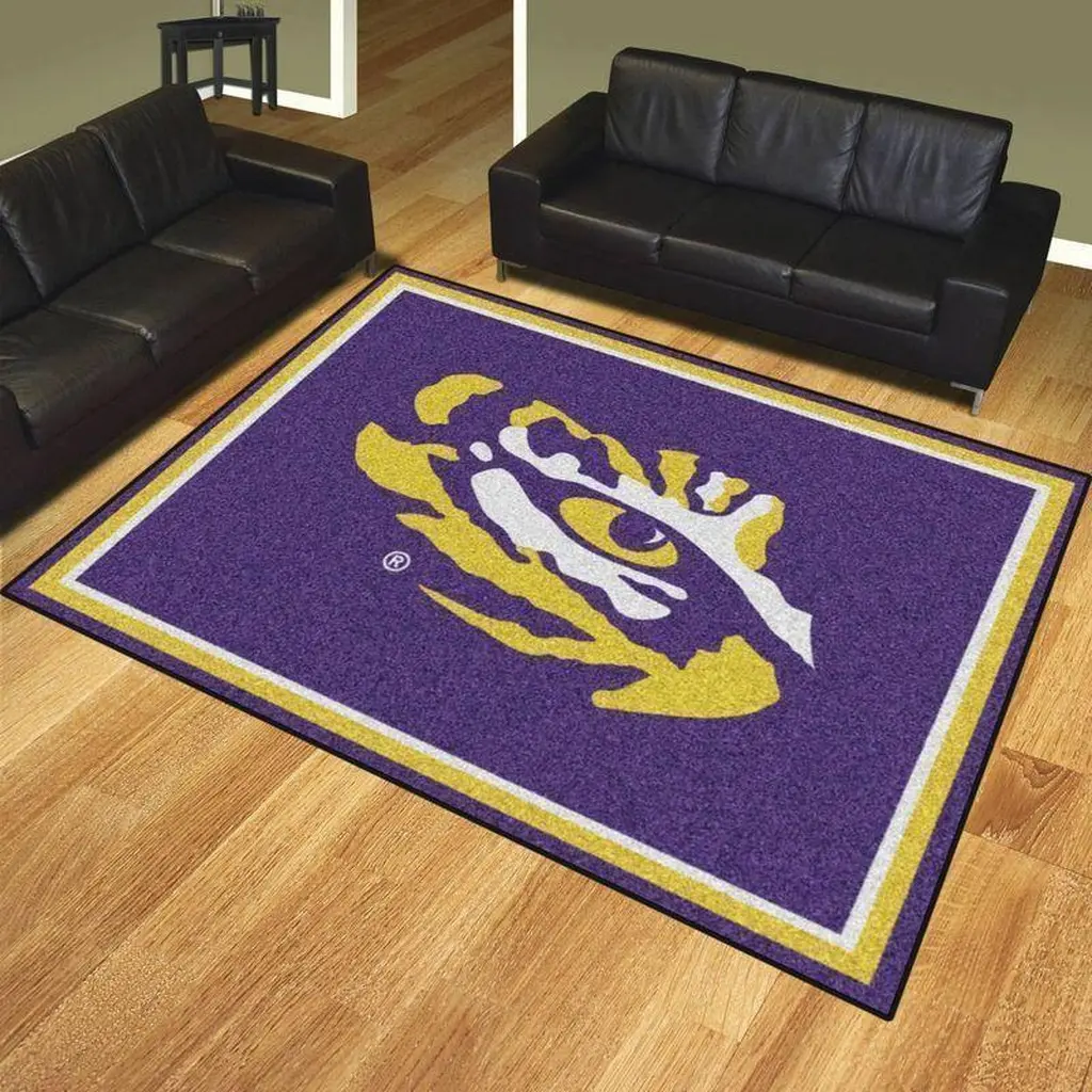 Tiger Eye Rug for Living Room and Home Decor Ideas Purple and Yellow