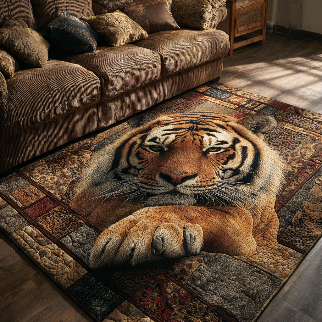 Tiger Heart Area Rug - Non-Slip Washable 3D Print Rug for Living Room & BedroomTVC2108244