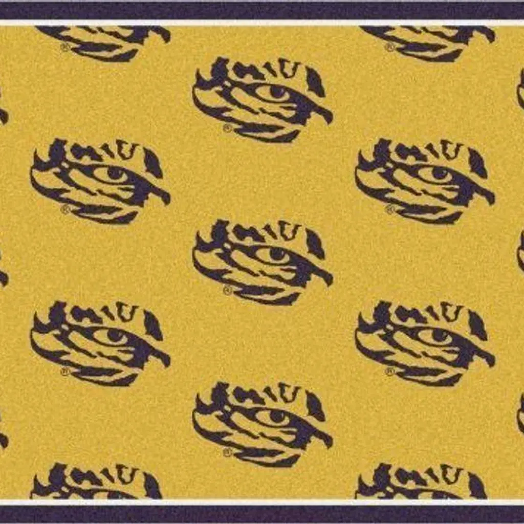 Tiger Print Area Rug with Stylish Border Design Black and Yellow