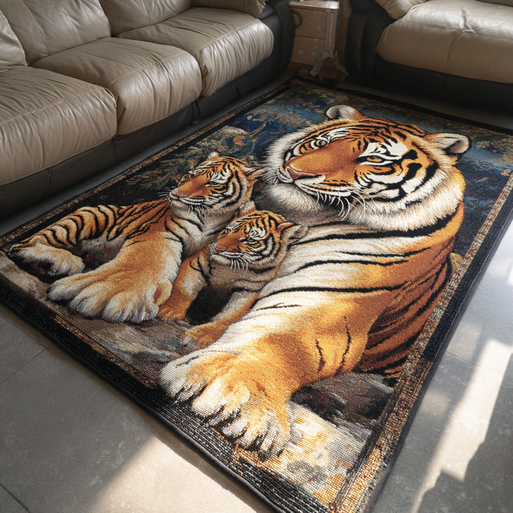 Tiger Soul Area Rug - Non-Slip Washable 3D Print Rug for Living Room & BedroomTVC2108244
