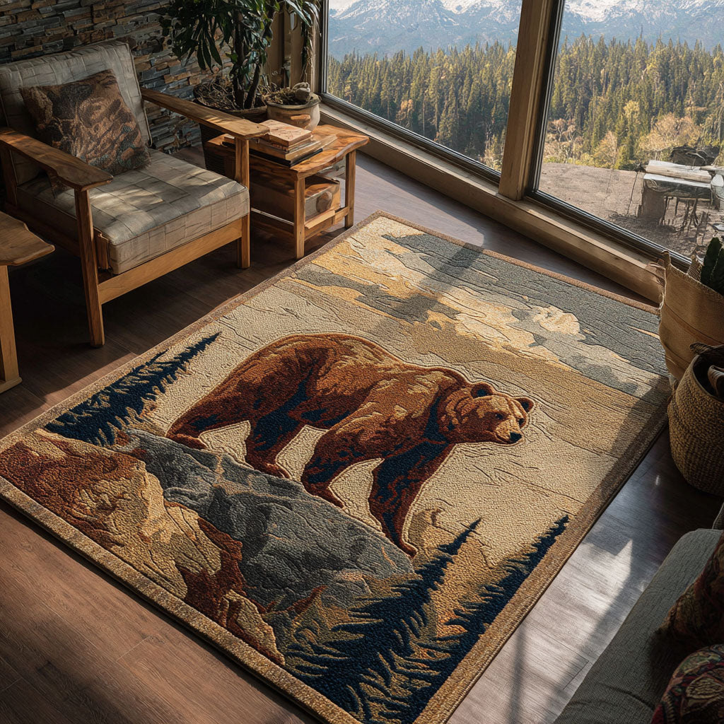 Timber Rest Area Rug - Non-Slip Washable 3D Print Rug for Living Room & BedroomTVC2108262
