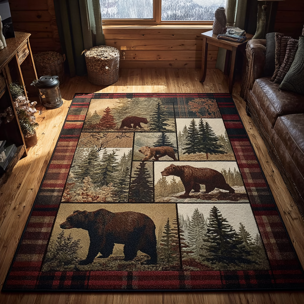 Timber Walk Area Rug - Non-Slip Washable 3D Print Rug for Living Room & BedroomTVC2108244