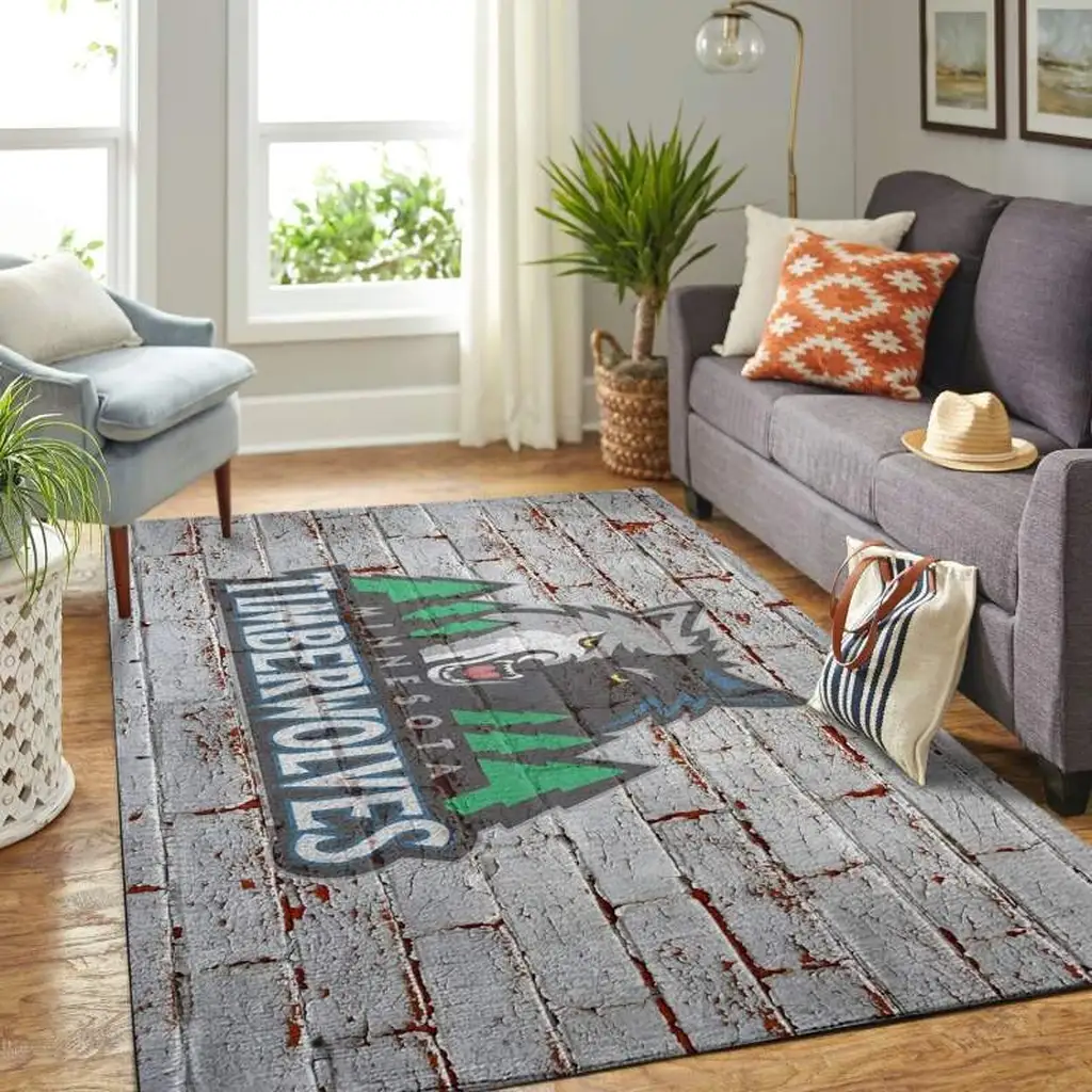 Timberwolves Rug for Stylish Living Room Decor Black and Yellow