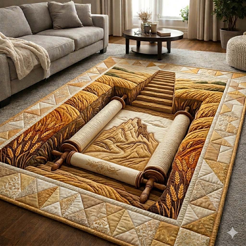 Torah Blessing Area Rug - Non-Slip Washable 3D Print Rug for Living Room & BedroomTVC2108389
